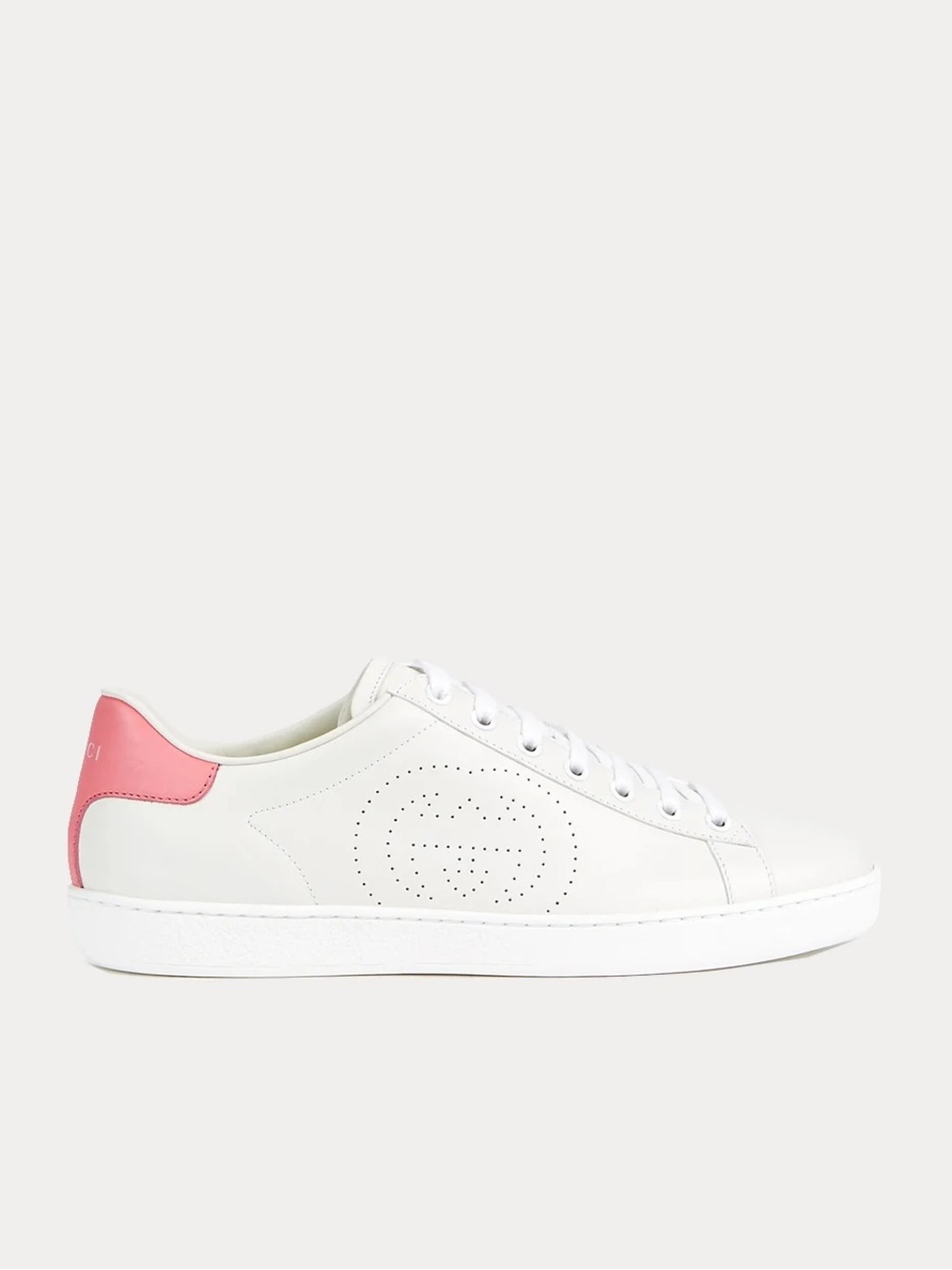 Gucci Ace Interlocking G White and Pink Sneakers size 36.5…7.5 US